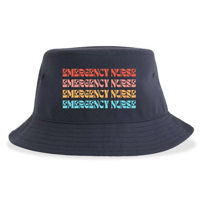 Groovy ER Nurse Emergency Room Nurse School Sustainable Bucket Hat