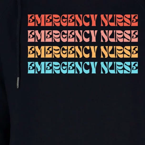 Groovy ER Nurse Emergency Room Nurse School Womens Funnel Neck Pullover Hood