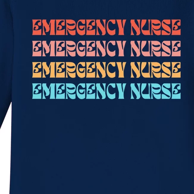 Groovy ER Nurse Emergency Room Nurse School Baby Long Sleeve Bodysuit