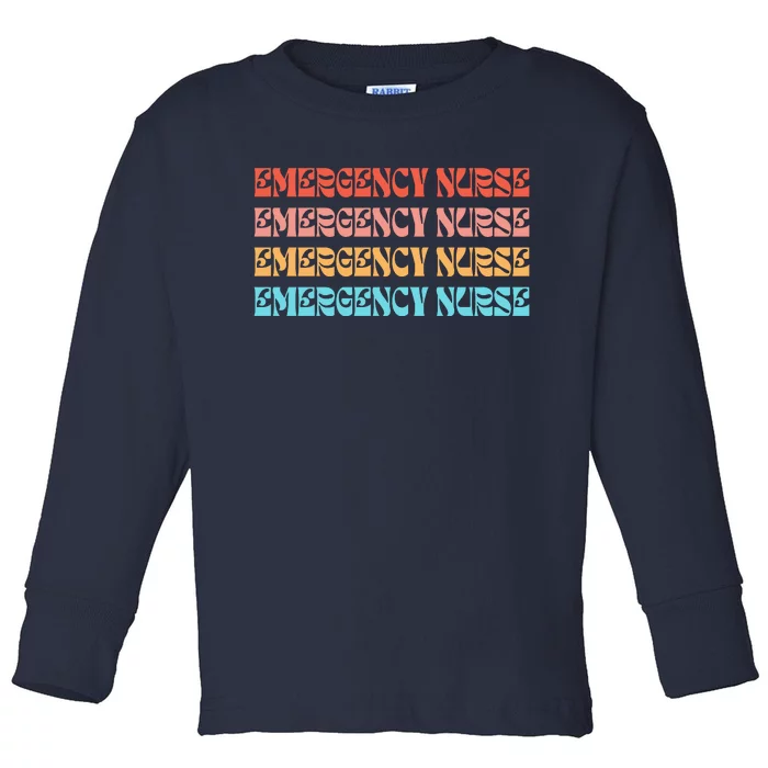 Groovy ER Nurse Emergency Room Nurse School Toddler Long Sleeve Shirt