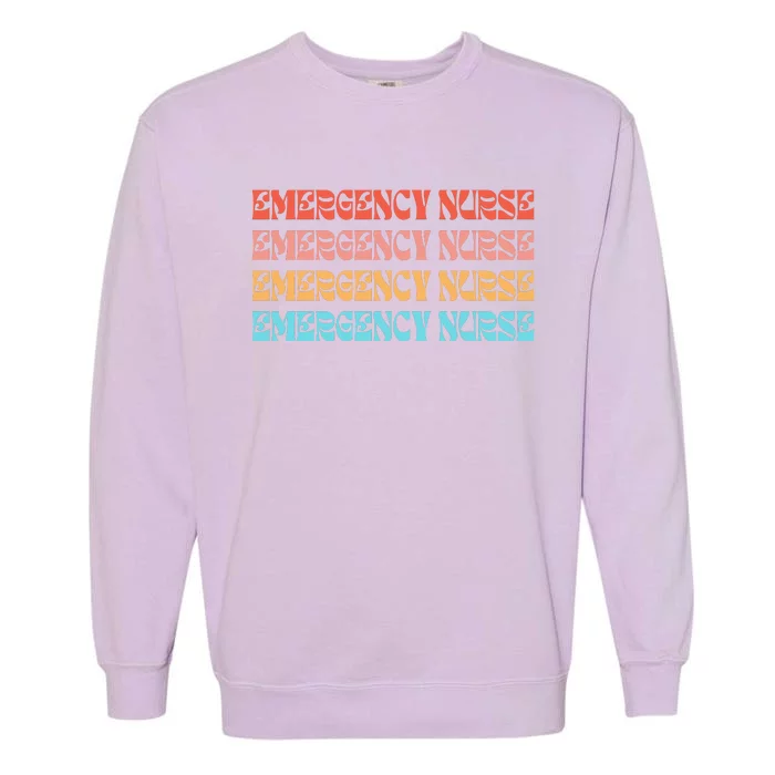 Groovy ER Nurse Emergency Room Nurse School Garment-Dyed Sweatshirt