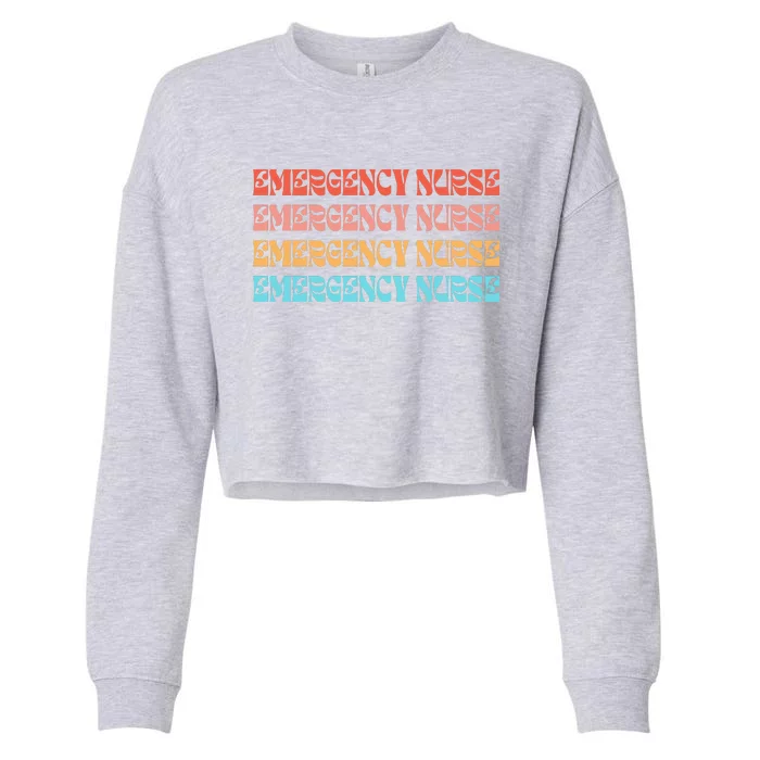 Groovy ER Nurse Emergency Room Nurse School Cropped Pullover Crew