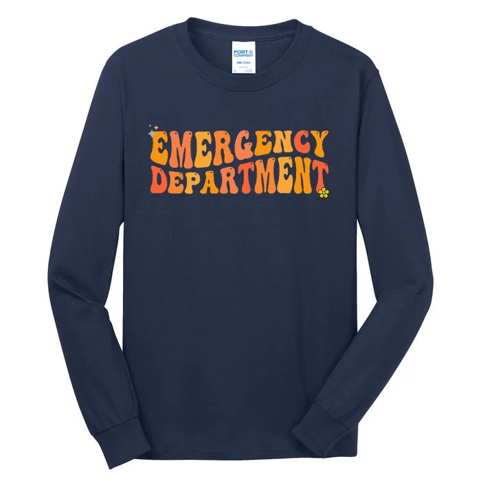 Groovy Emergency Nurse ED Nurse ER Emergency Department Tall Long Sleeve T-Shirt