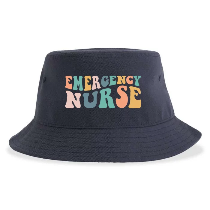 Groovy ER Nurse Emergency Room Nurse School Women Nursing Sustainable Bucket Hat