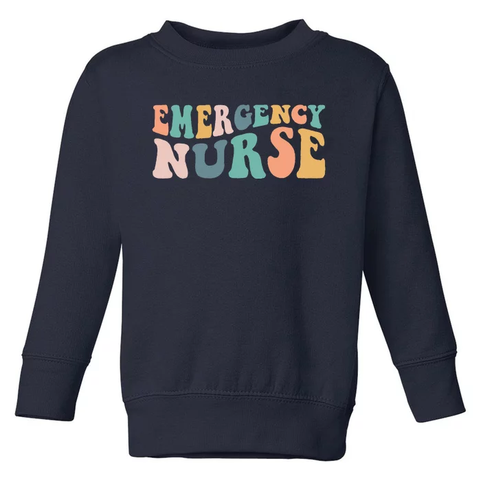 Groovy ER Nurse Emergency Room Nurse School Women Nursing Toddler Sweatshirt