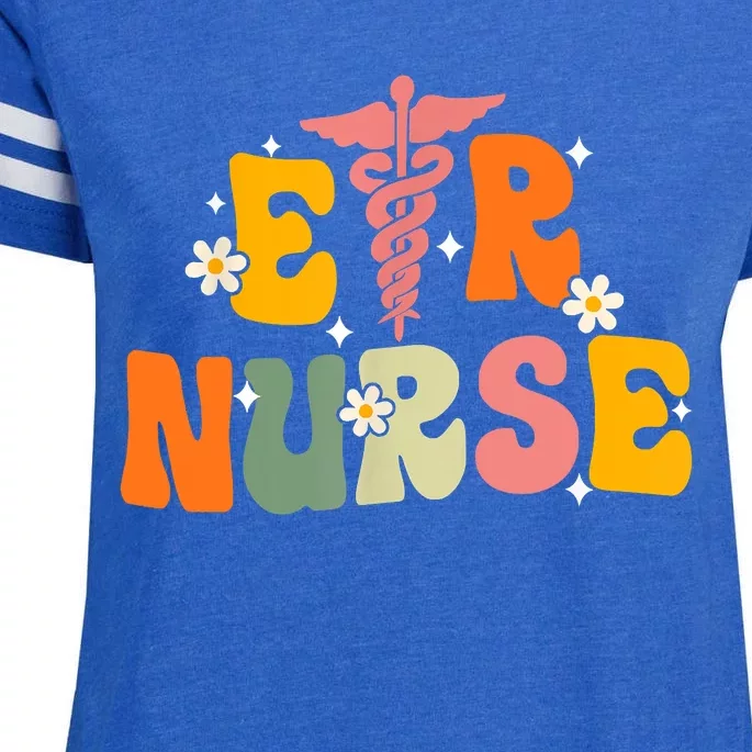 Groovy Er Nurse Emergency Room Nurse Nursing Enza Ladies Jersey Football T-Shirt