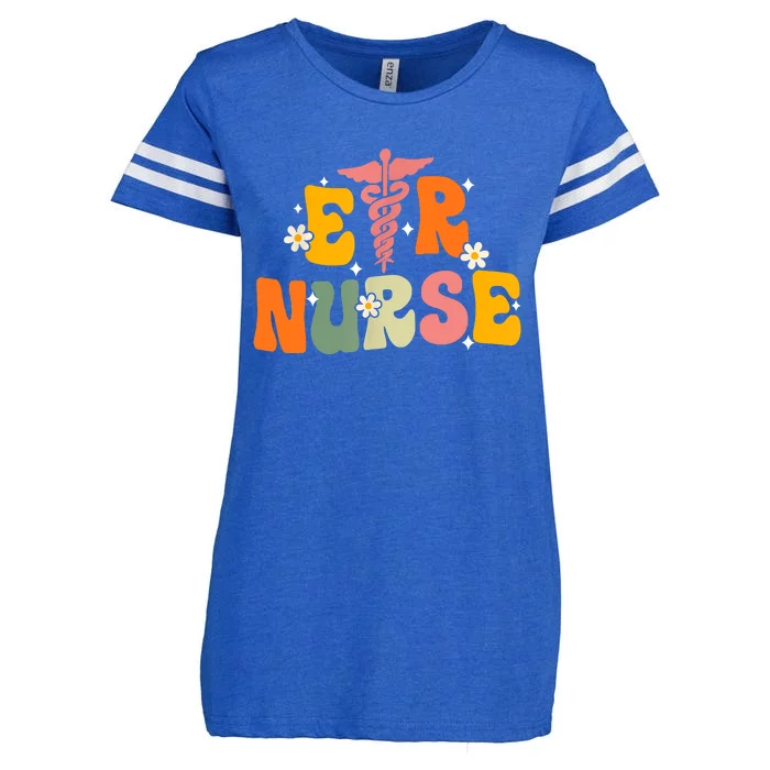 Groovy Er Nurse Emergency Room Nurse Nursing Enza Ladies Jersey Football T-Shirt