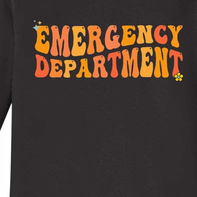 Groovy Emergency Nurse ED Nurse ER Emergency Department Baby Long Sleeve Bodysuit