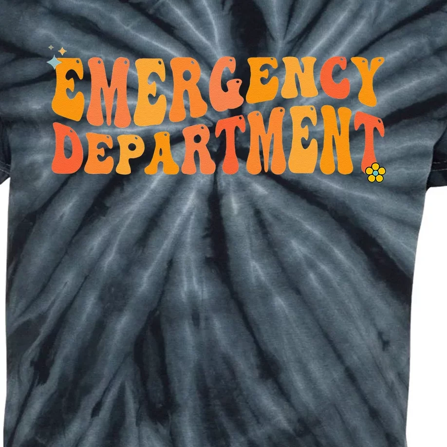 Groovy Emergency Nurse ED Nurse ER Emergency Department Kids Tie-Dye T-Shirt