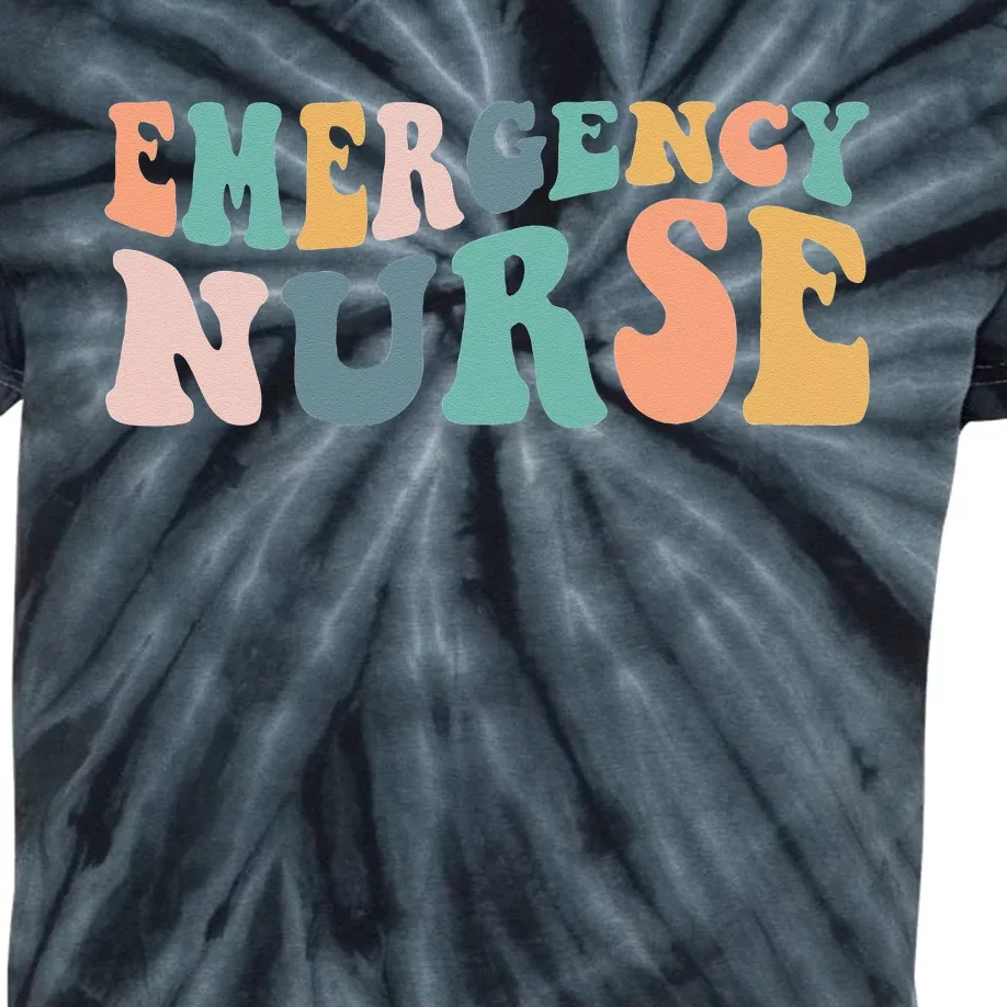 groovy ER Nurse Emergency Room Nurse School  nursing Kids Tie-Dye T-Shirt