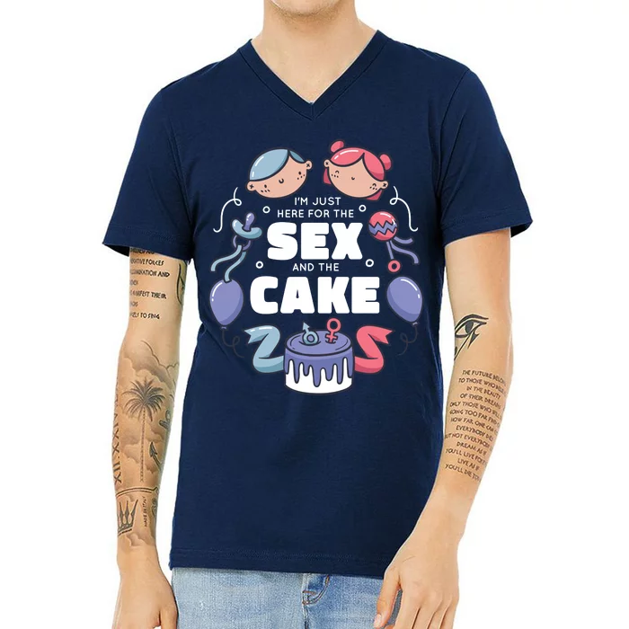 Gender Reveal Funny Cake V-Neck T-Shirt