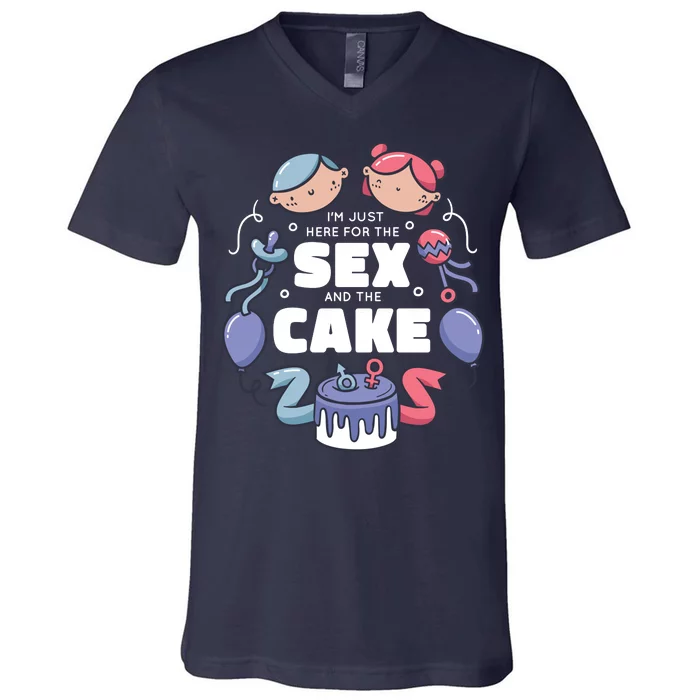 Gender Reveal Funny Cake V-Neck T-Shirt