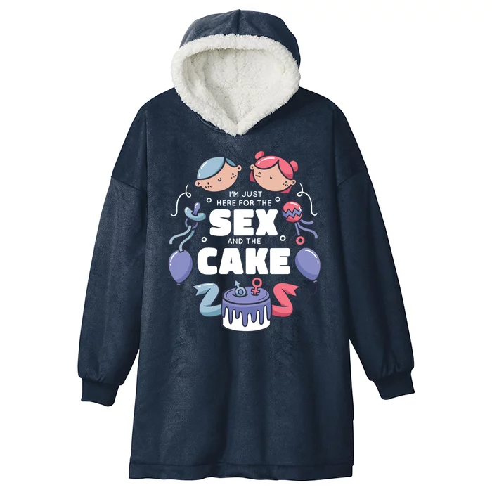 Gender Reveal Funny Cake Hooded Wearable Blanket