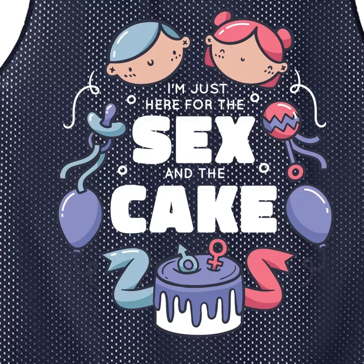 Gender Reveal Funny Cake Mesh Reversible Basketball Jersey Tank