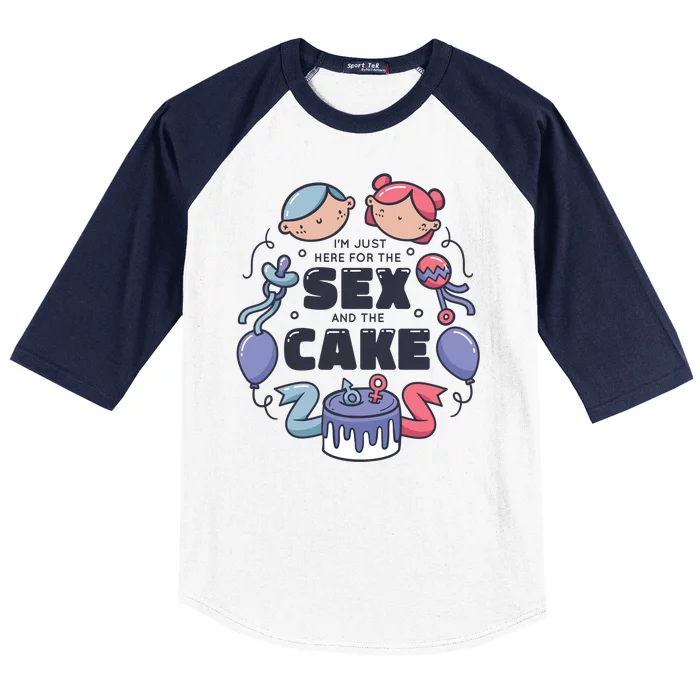 Gender Reveal Funny Cake Baseball Sleeve Shirt