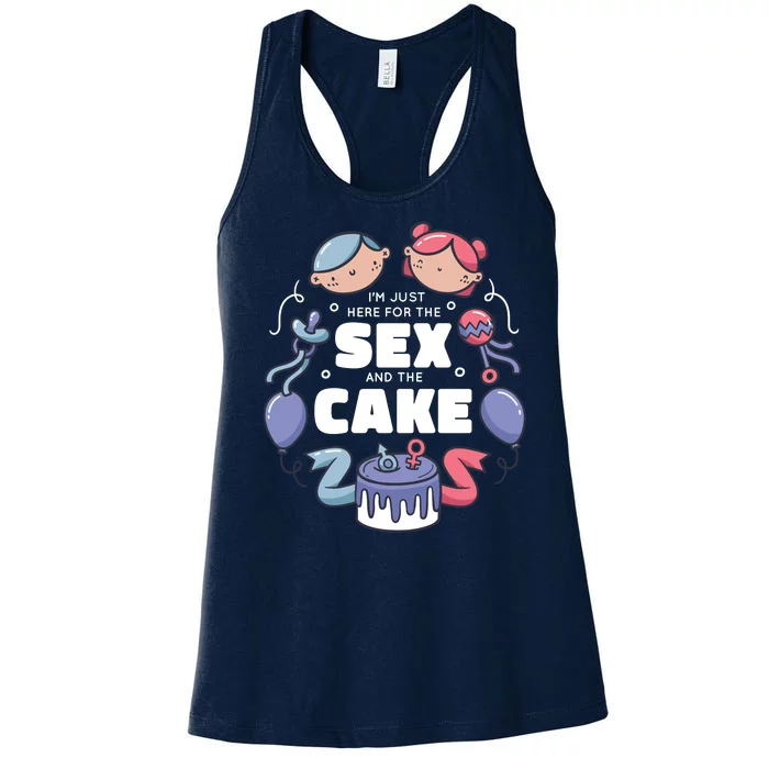 Gender Reveal Funny Cake Women's Racerback Tank