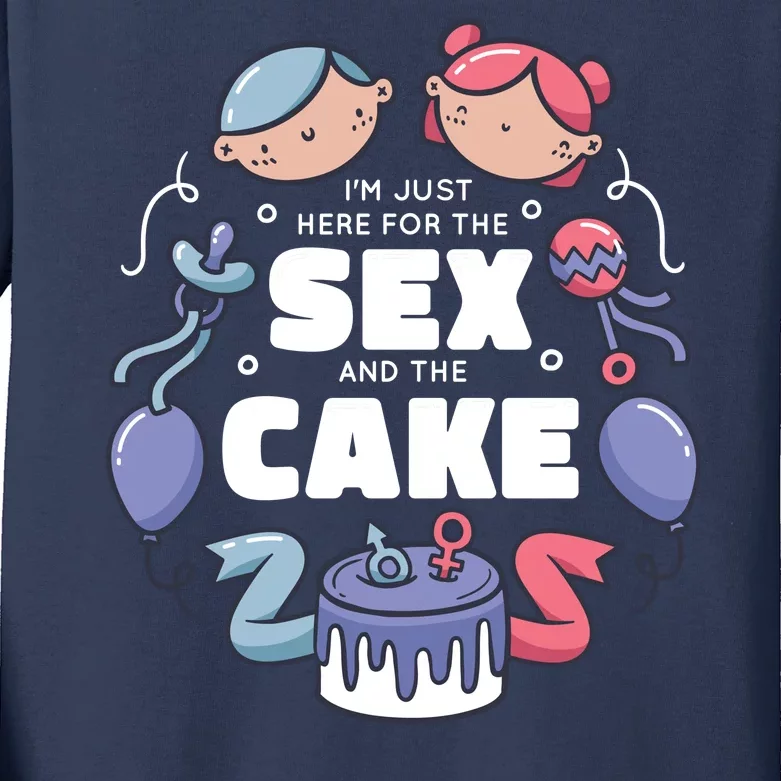 Gender Reveal Funny Cake Kids Long Sleeve Shirt