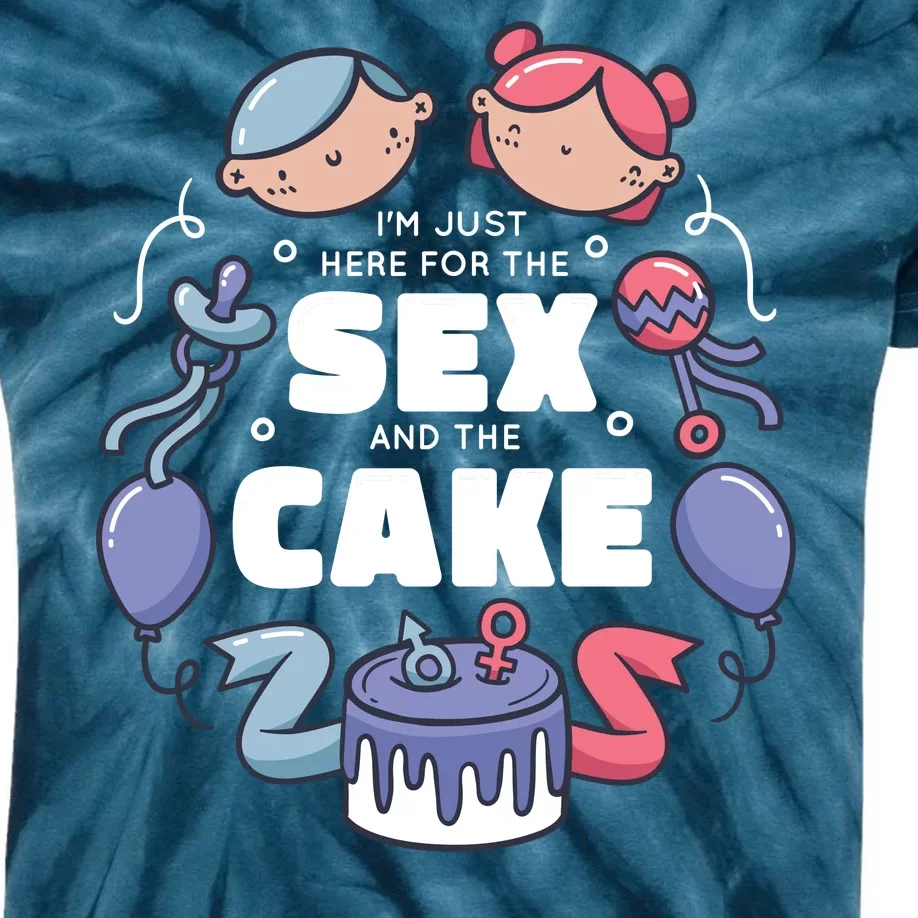 Gender Reveal Funny Cake Kids Tie-Dye T-Shirt