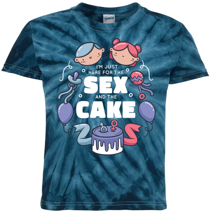 Gender Reveal Funny Cake Kids Tie-Dye T-Shirt