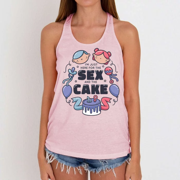 Gender Reveal Funny Cake Women's Knotted Racerback Tank