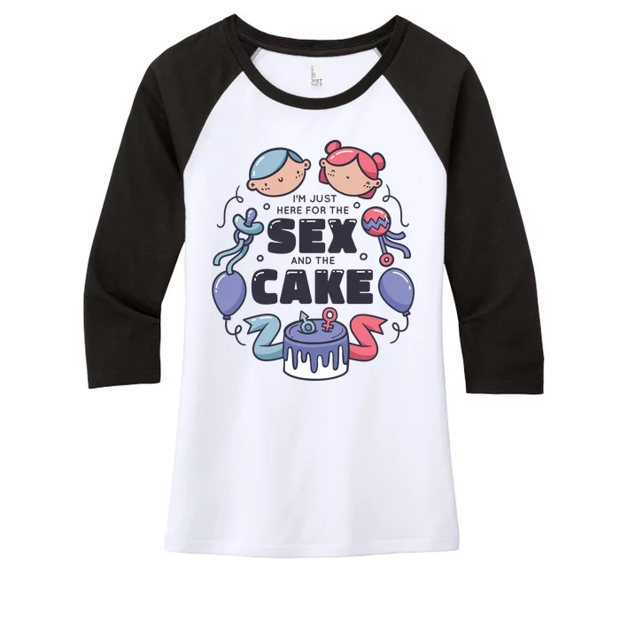 Gender Reveal Funny Cake Women's Tri-Blend 3/4-Sleeve Raglan Shirt