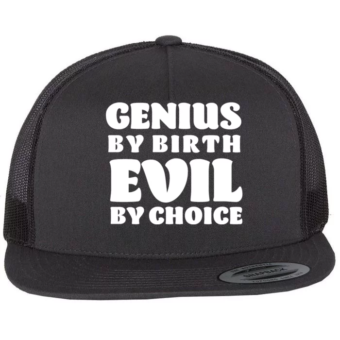 Genius By Birth Evil By Choice Flat Bill Trucker Hat