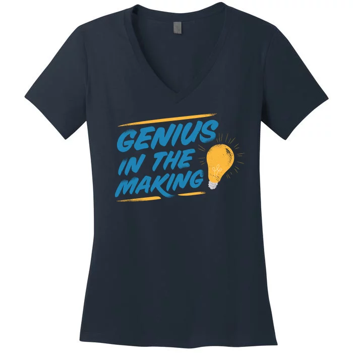 Genius In The Making Women's V-Neck T-Shirt