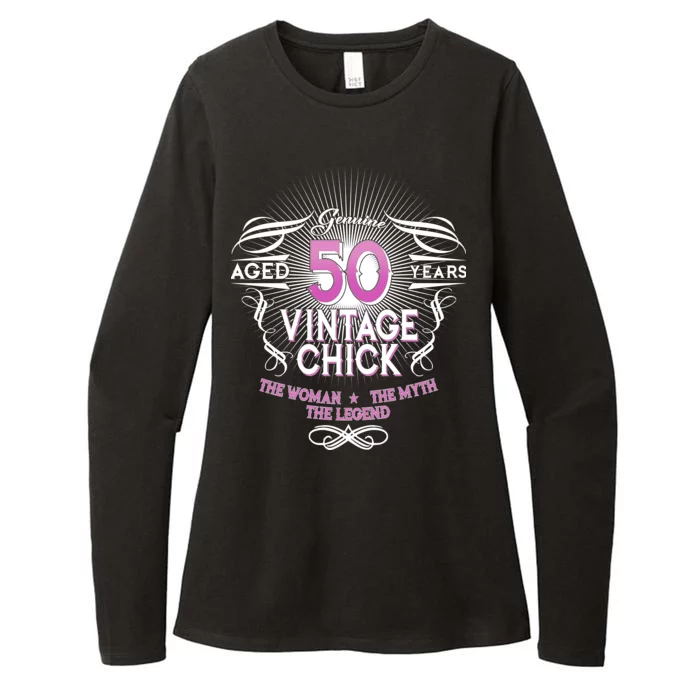 Genuine Aged 50 Years Vintage Chick 50th Birthday Womens CVC Long Sleeve Shirt