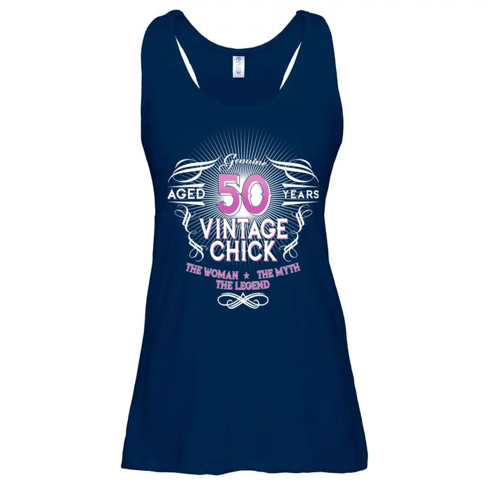 Genuine Aged 50 Years Vintage Chick 50th Birthday Ladies Essential Flowy Tank