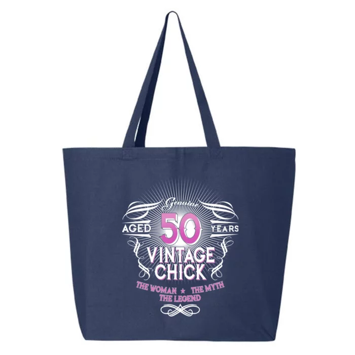 Genuine Aged 50 Years Vintage Chick 50th Birthday 25L Jumbo Tote