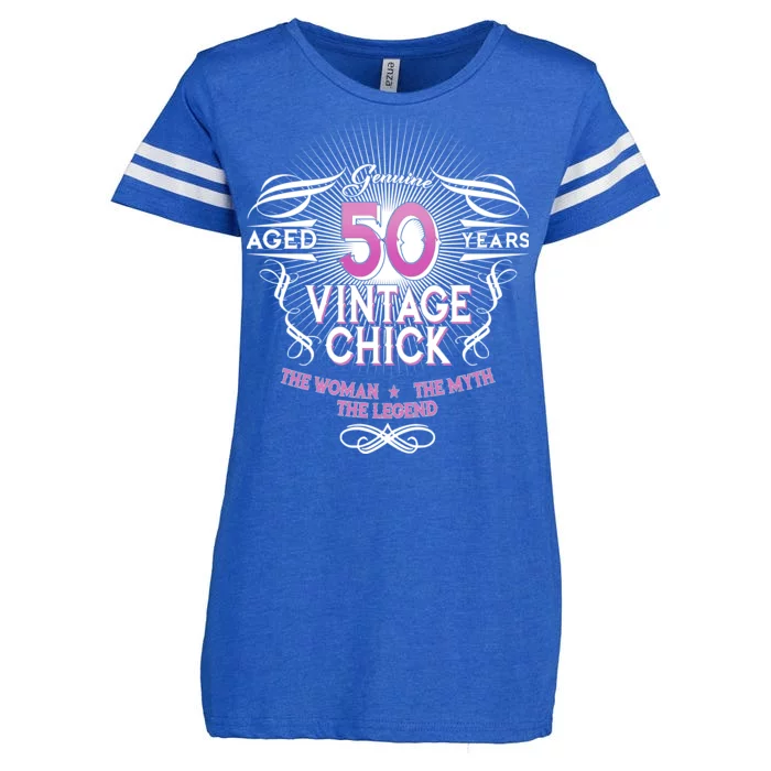 Genuine Aged 50 Years Vintage Chick 50th Birthday Enza Ladies Jersey Football T-Shirt