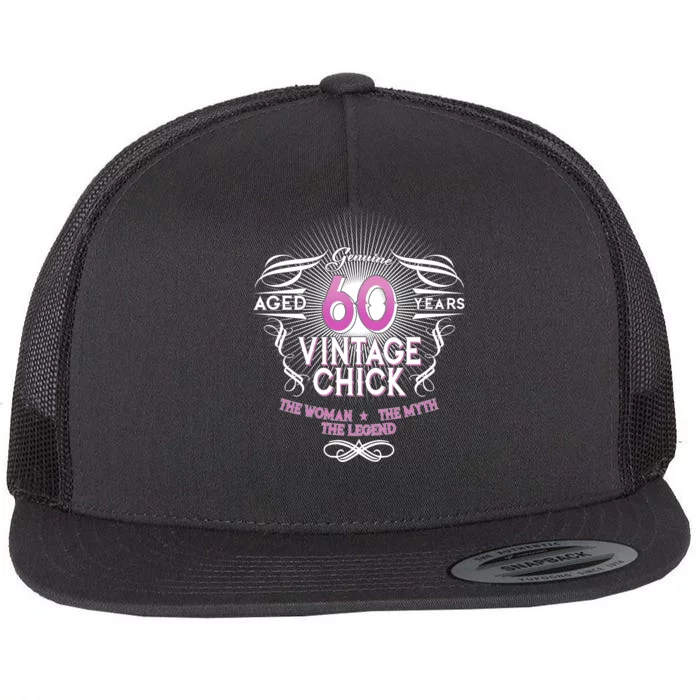 Genuine Aged 60 Years Vintage Chick 60th Birthday Flat Bill Trucker Hat