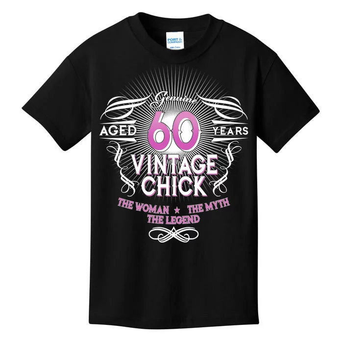 Genuine Aged 60 Years Vintage Chick 60th Birthday Kids T-Shirt