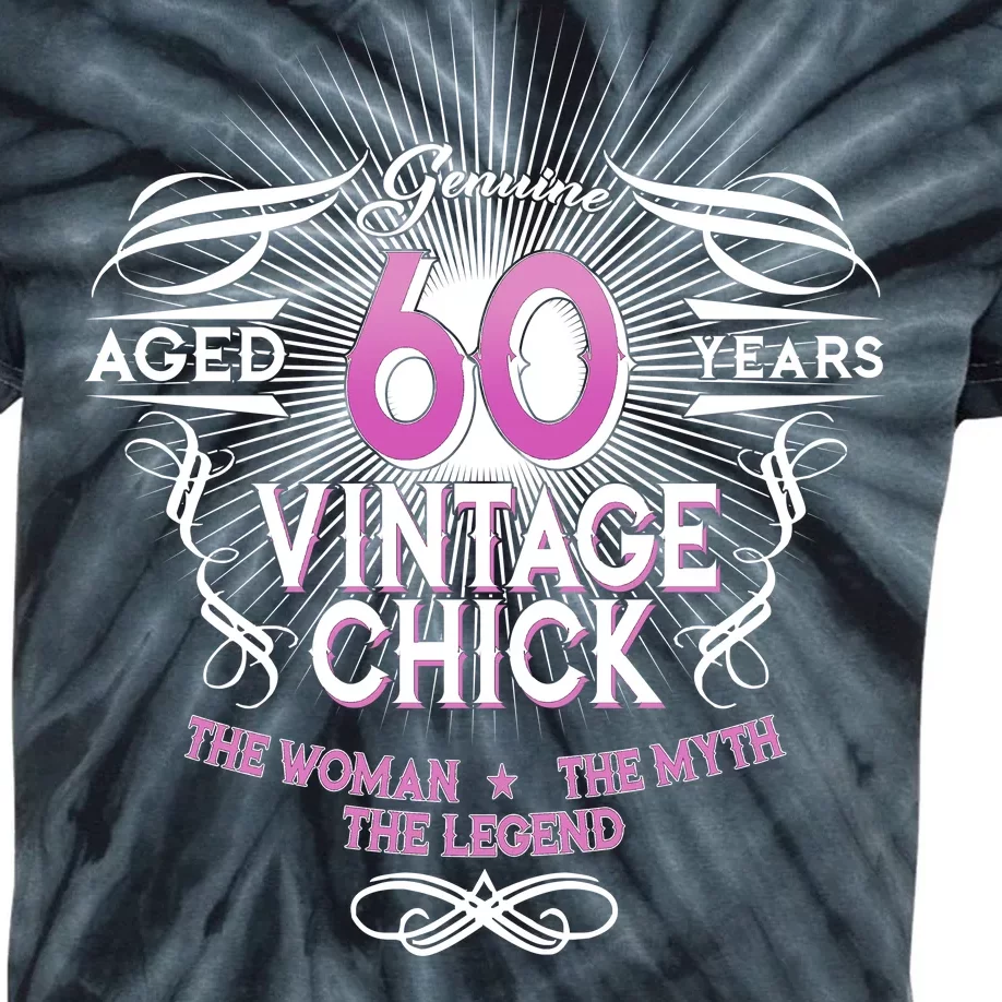 Genuine Aged 60 Years Vintage Chick 60th Birthday Kids Tie-Dye T-Shirt