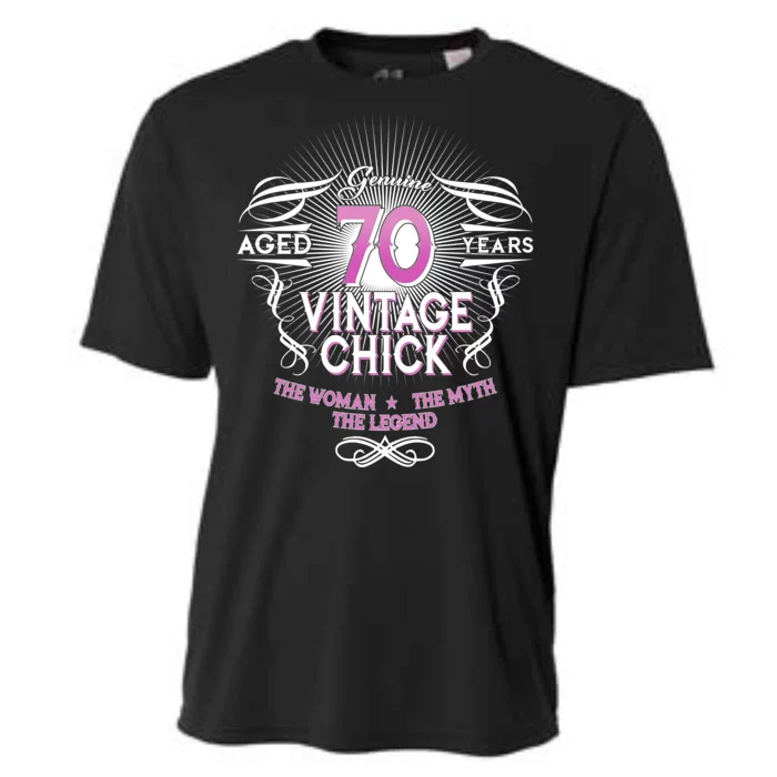 Genuine Aged 70 Years Vintage Chick 70th Birthday Cooling Performance Crew T-Shirt