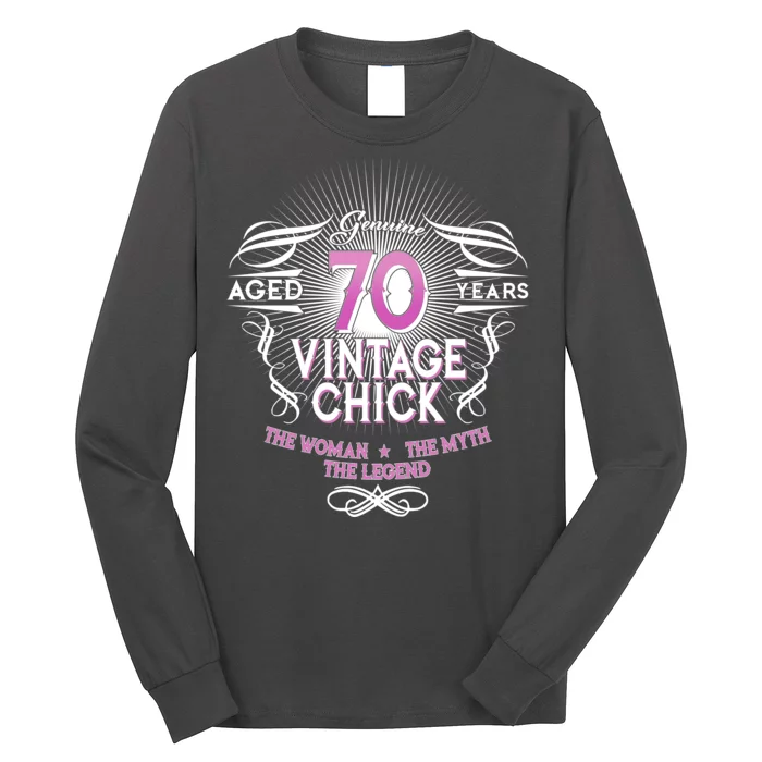 Genuine Aged 70 Years Vintage Chick 70th Birthday Long Sleeve Shirt