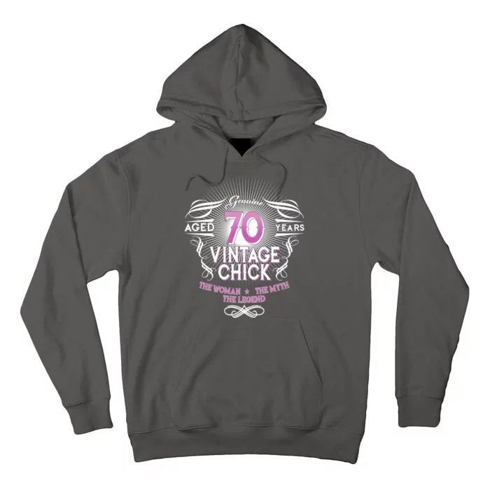 Genuine Aged 70 Years Vintage Chick 70th Birthday Tall Hoodie