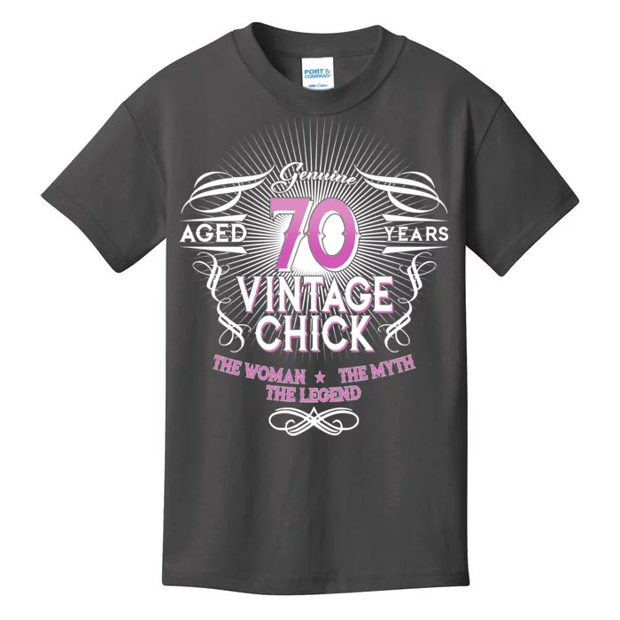 Genuine Aged 70 Years Vintage Chick 70th Birthday Kids T-Shirt