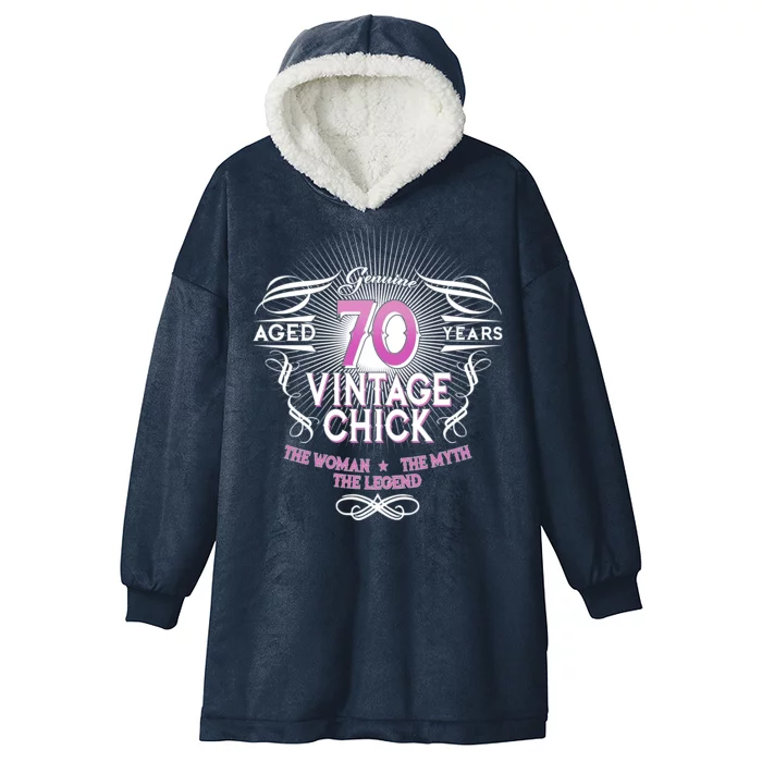 Genuine Aged 70 Years Vintage Chick 70th Birthday Hooded Wearable Blanket