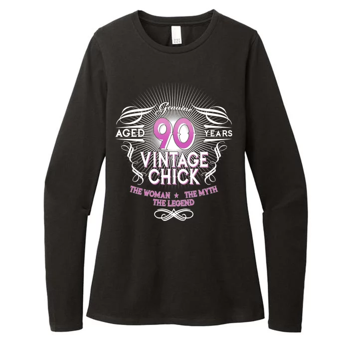 Genuine Aged 90 Years Vintage Chick 90th Birthday Womens CVC Long Sleeve Shirt