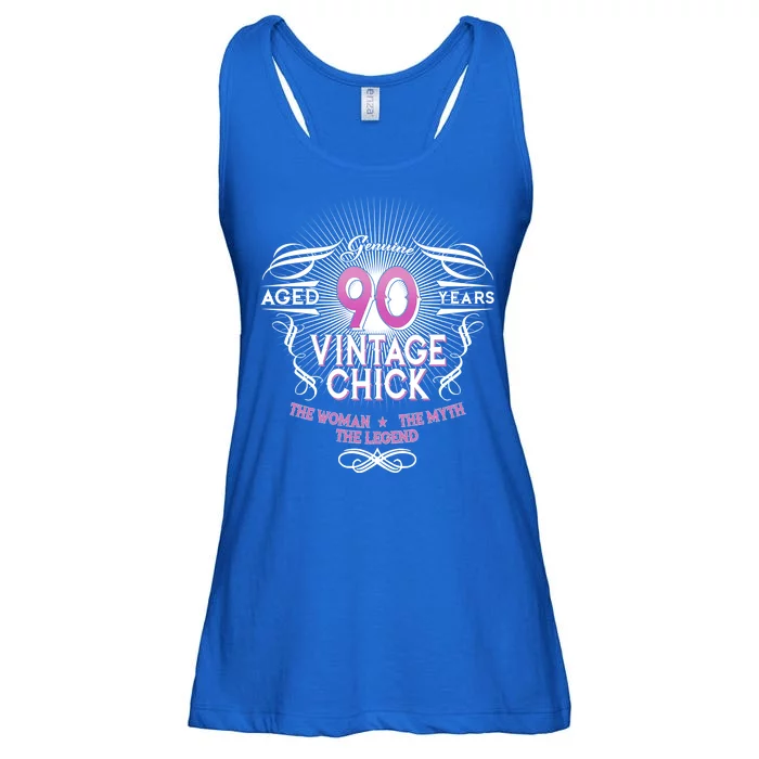 Genuine Aged 90 Years Vintage Chick 90th Birthday Ladies Essential Flowy Tank