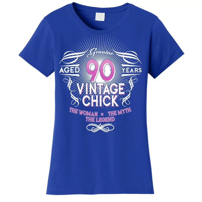 Genuine Aged 90 Years Vintage Chick 90th Birthday Women's T-Shirt