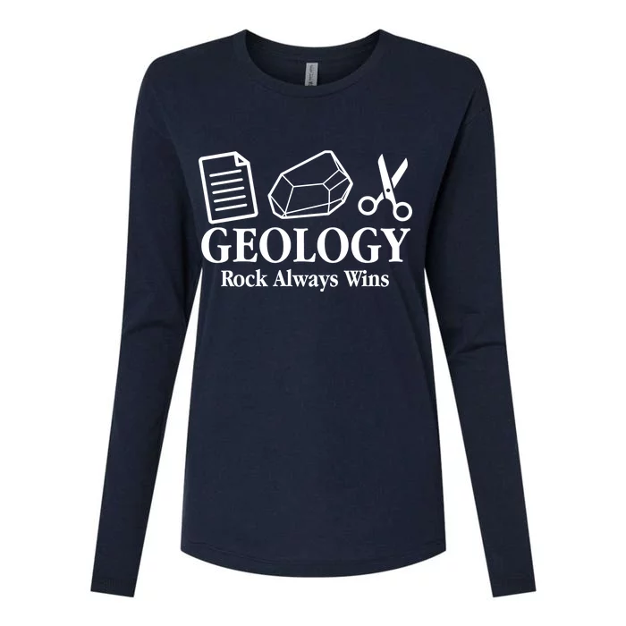 Geology Rock Always Wins Womens Cotton Relaxed Long Sleeve T-Shirt