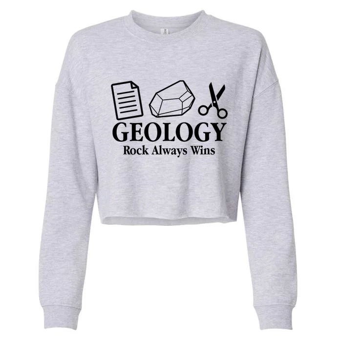 Geology Rock Always Wins Cropped Pullover Crew