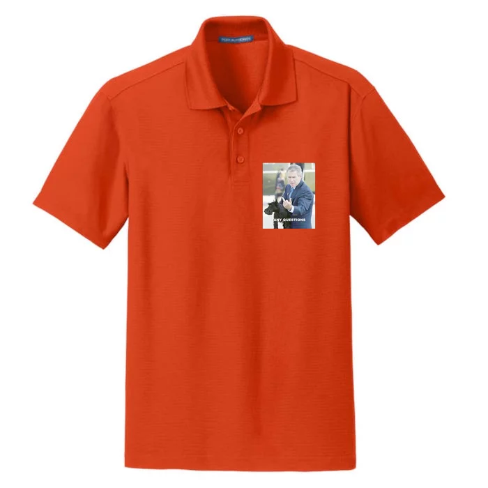 George Bush Middle Finger Dry Zone Grid Performance Polo