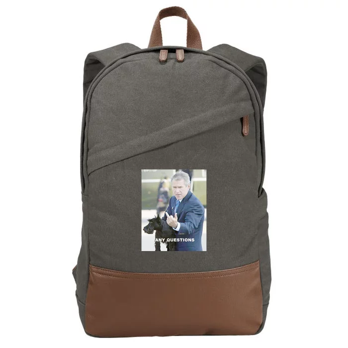 George Bush Middle Finger Cotton Canvas Backpack