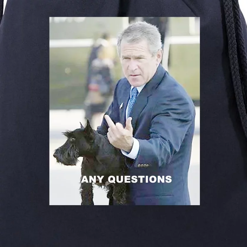 George Bush Middle Finger Drawstring Bag