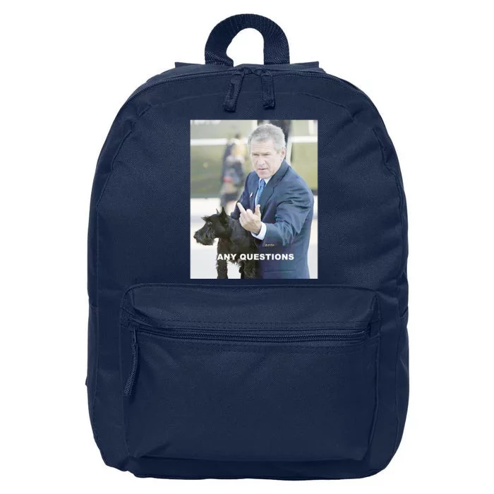 George Bush Middle Finger 16 in Basic Backpack