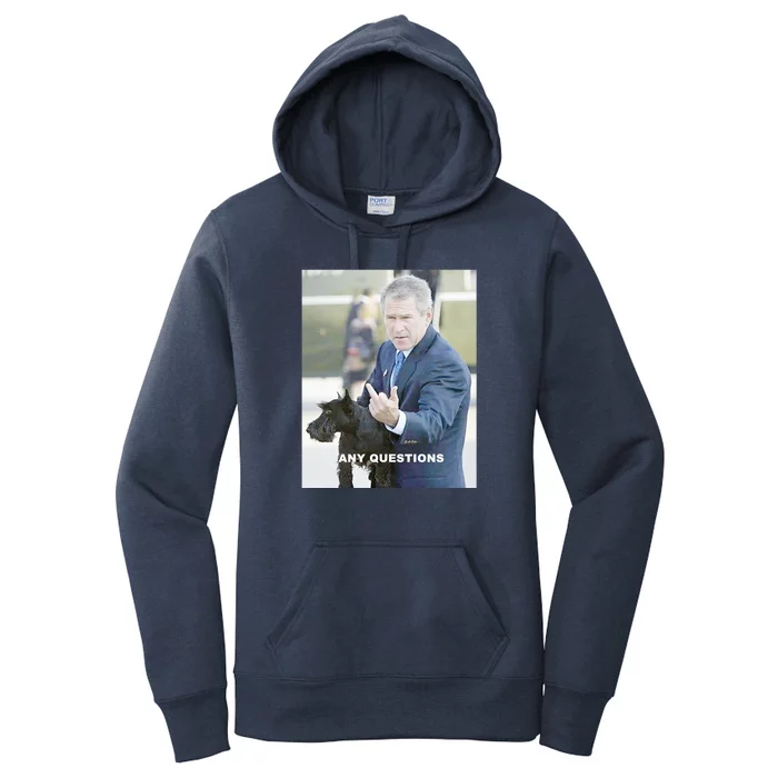 George Bush Middle Finger Women's Pullover Hoodie