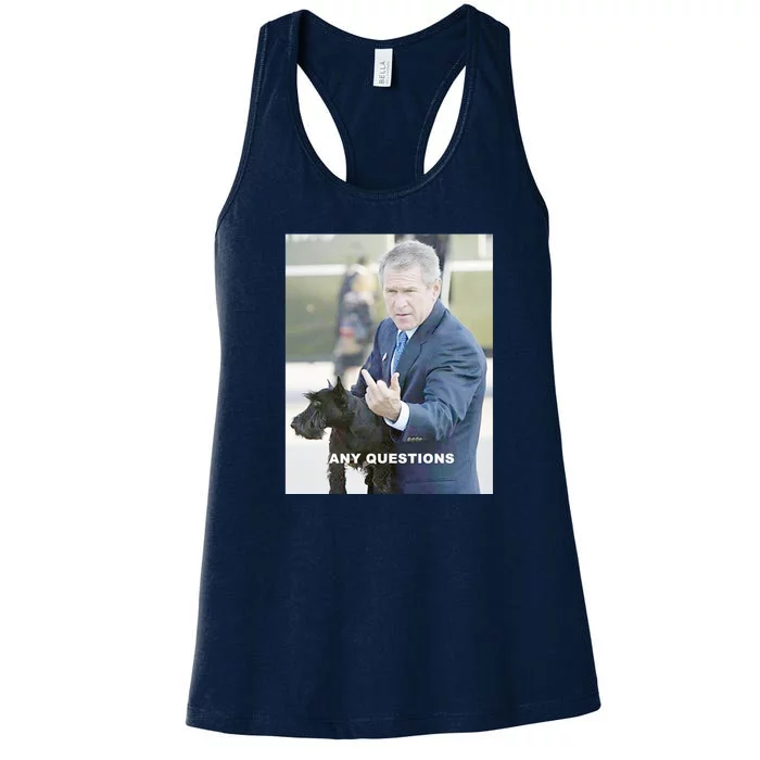 George Bush Middle Finger Women's Racerback Tank